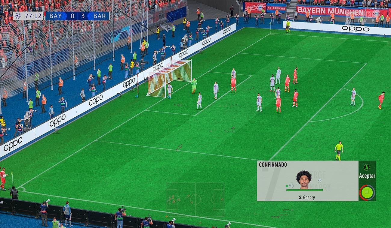 Partido inicial de FIFA 23, el cual ayuda a definir la dificultad del juego.