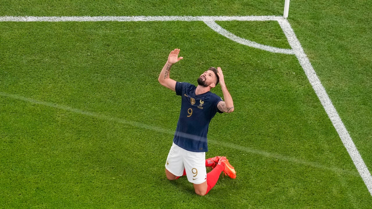 El delantero Olivier Giroud celebrando el gol ante Polonia.