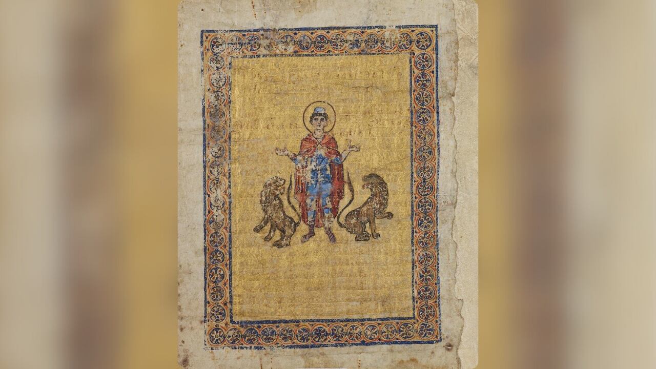 Pagina descubierta del antiguo manuscrito.