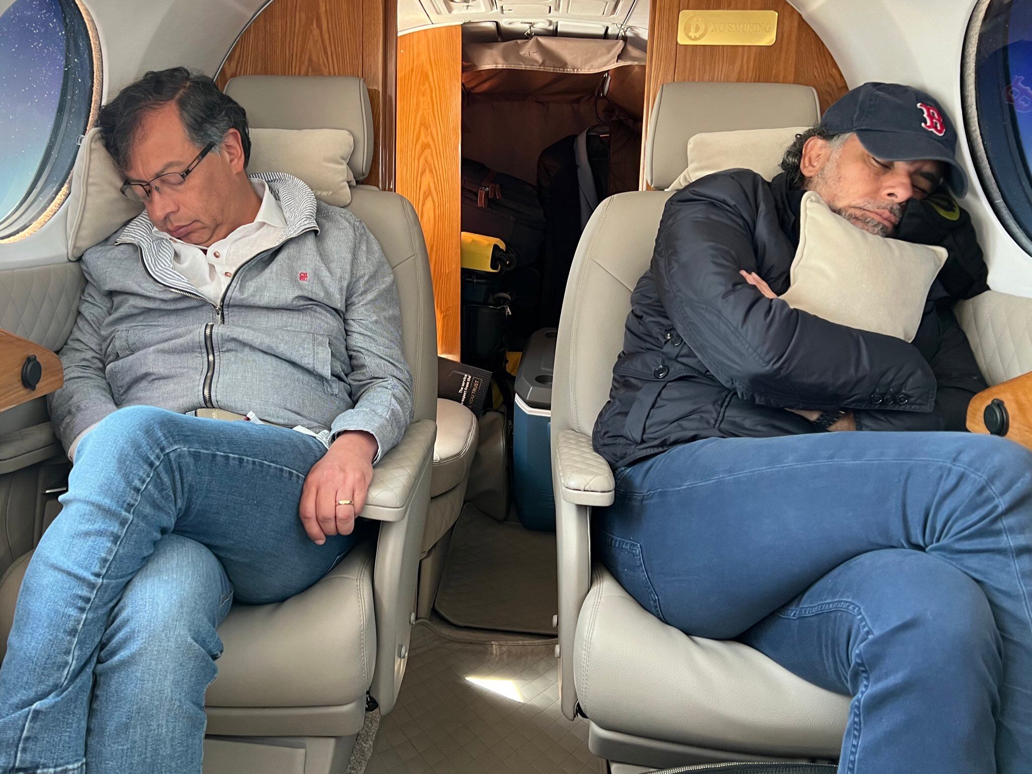 El avión privado en el que se desplazaba el presidente Gustavo Petro.