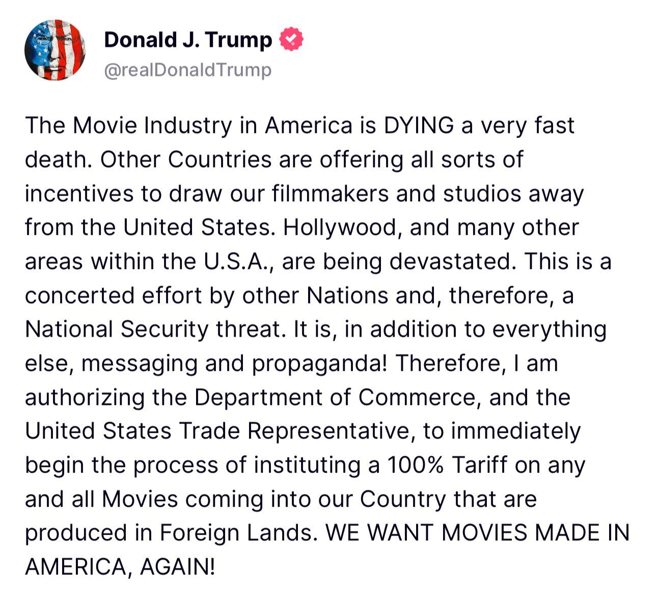 Mensaje enviado por el presidente en su red social