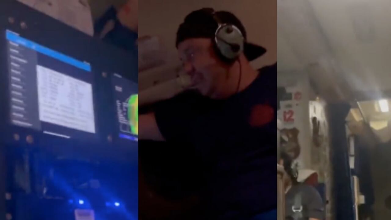 El avión atravesando el huracán Ian