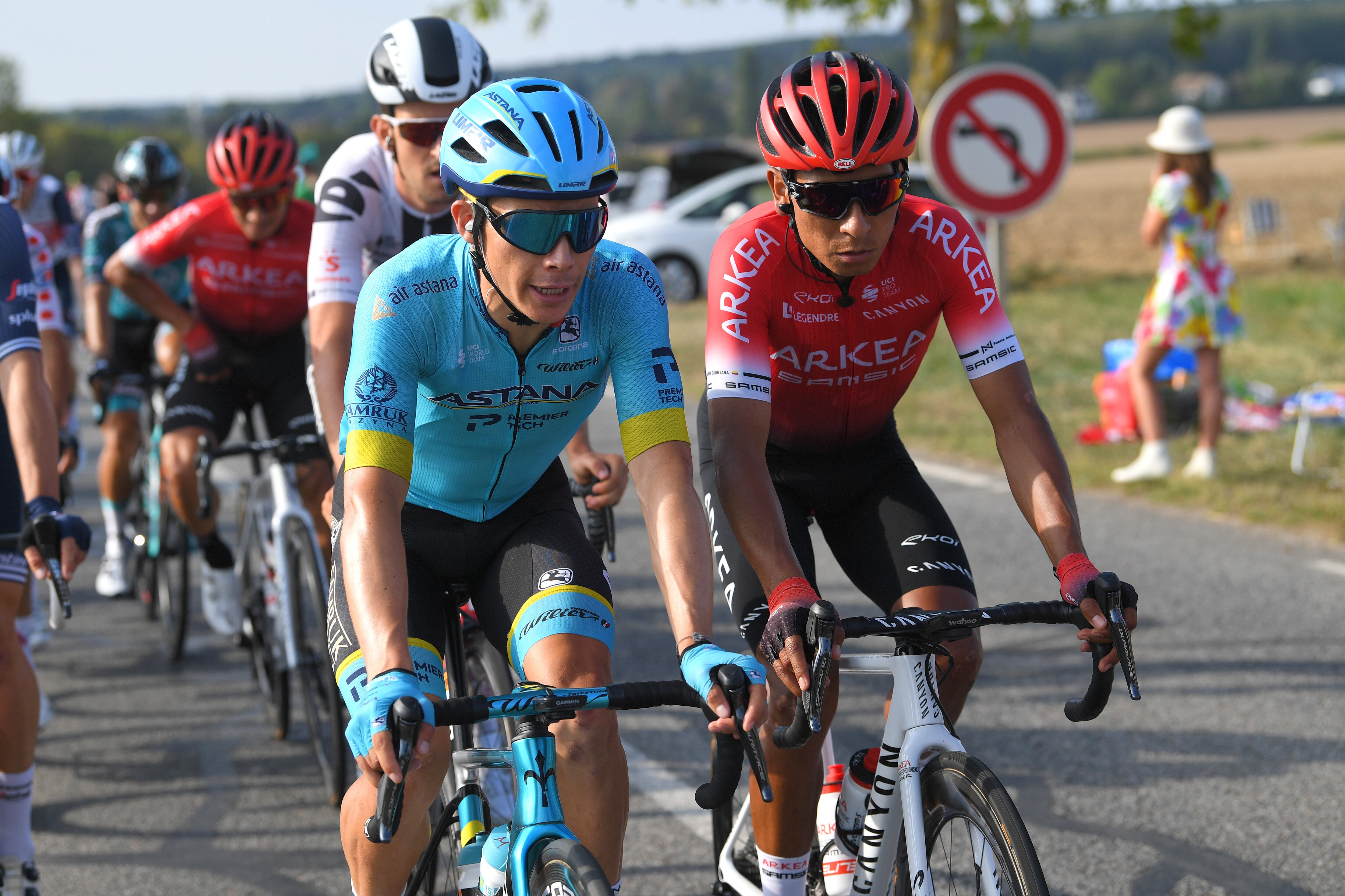 PARIS, FRANCE - SEPTEMBER 20: Miguel Angel Lopez Moreno of Colombia and Astana Pro Team / Nairo Quintana Rojas of Colombia and Team Arkea - Samsic / during the 107th Tour de France 2020, Stage 21 a 122km stage from Mantes-La-Jolie to Paris Champs-Élysées / #TDF2020 / @LeTour / on September 20, 2020 in Paris, France. (Photo by Tim de Waele/Getty Images)
