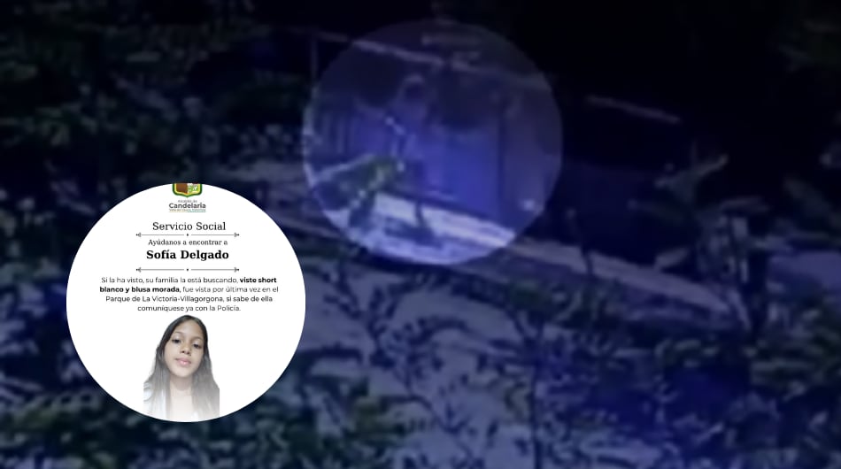 Menor de edad desaparecida en el Valle del Cauca. La imagen fue difundida por la Alcaldía de Candelaria con la autorización de sus acudientes.