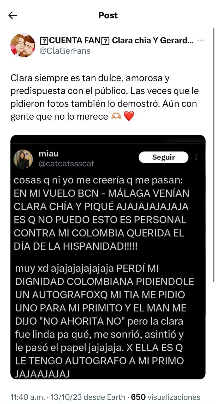 Colombiana hablando de Clara Chía.