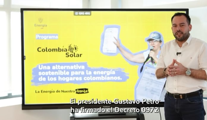 Edwin Palma en presentación del Programa Colombia Solar