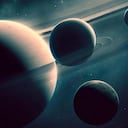 Ilustración de lunas de Saturno