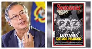 Presidente Gustavo Petro y portada de SEMANA