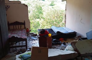 Casa del corregimiento San Pedro de Ingará, en San José del Palmar, epicentro del terremoto del lunes 10 de agosto en Colombia.