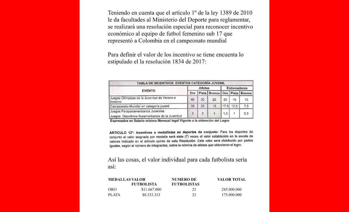 La Ministra del Deporte, María Isabel Urrutia entregó las cifras reales de premios.