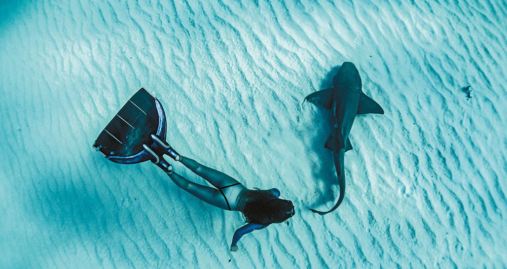 La mexicana en una inmersión en Las Bahamas.  