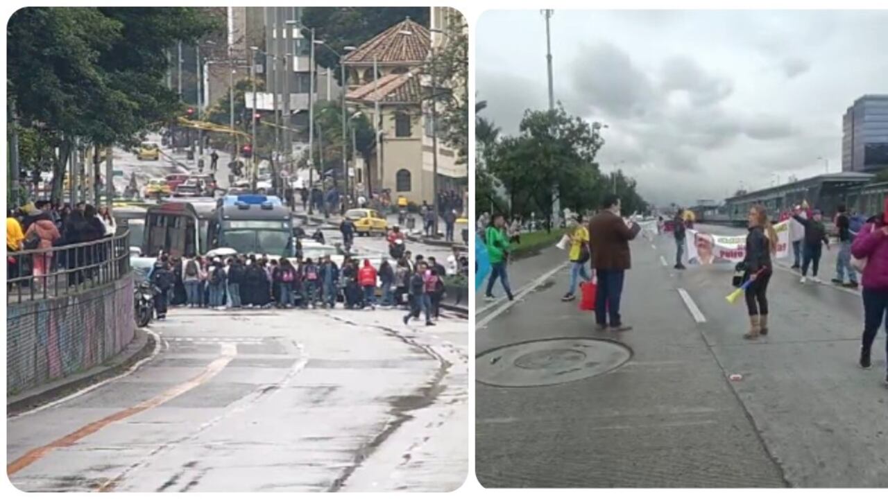 La Avenida Caracas, la carrera Séptima y la Calle 26 se han visto afectadas en la movilidad por las protestas.