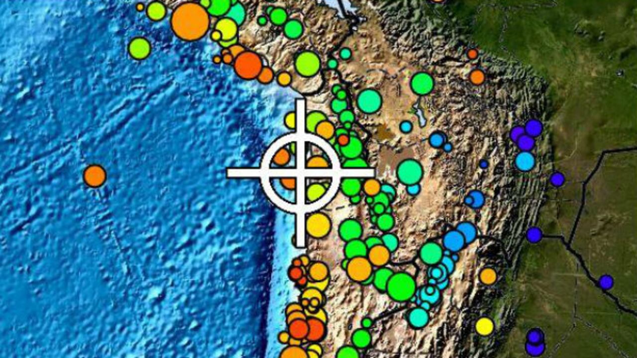 El nuevo sismo de 7,8 grados de magnitud que afectó al norte de Chile.