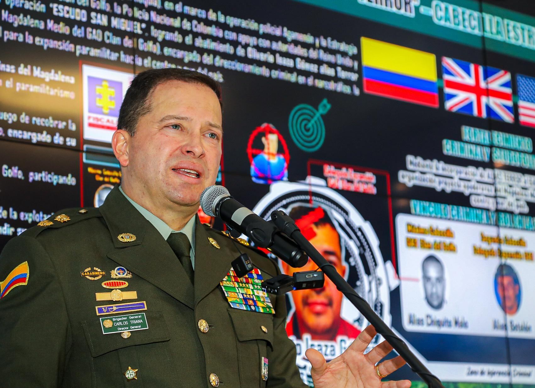 El general Carlos Triana, director de la Policía, reveló detalles del operativo contra alias Terror, cabecilla del Clan del Golfo.