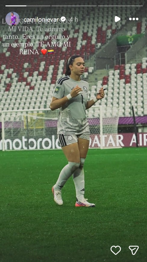 Mensaje de Camilo Nieva, futbolista y novio de la portera Luisa Agudelo.