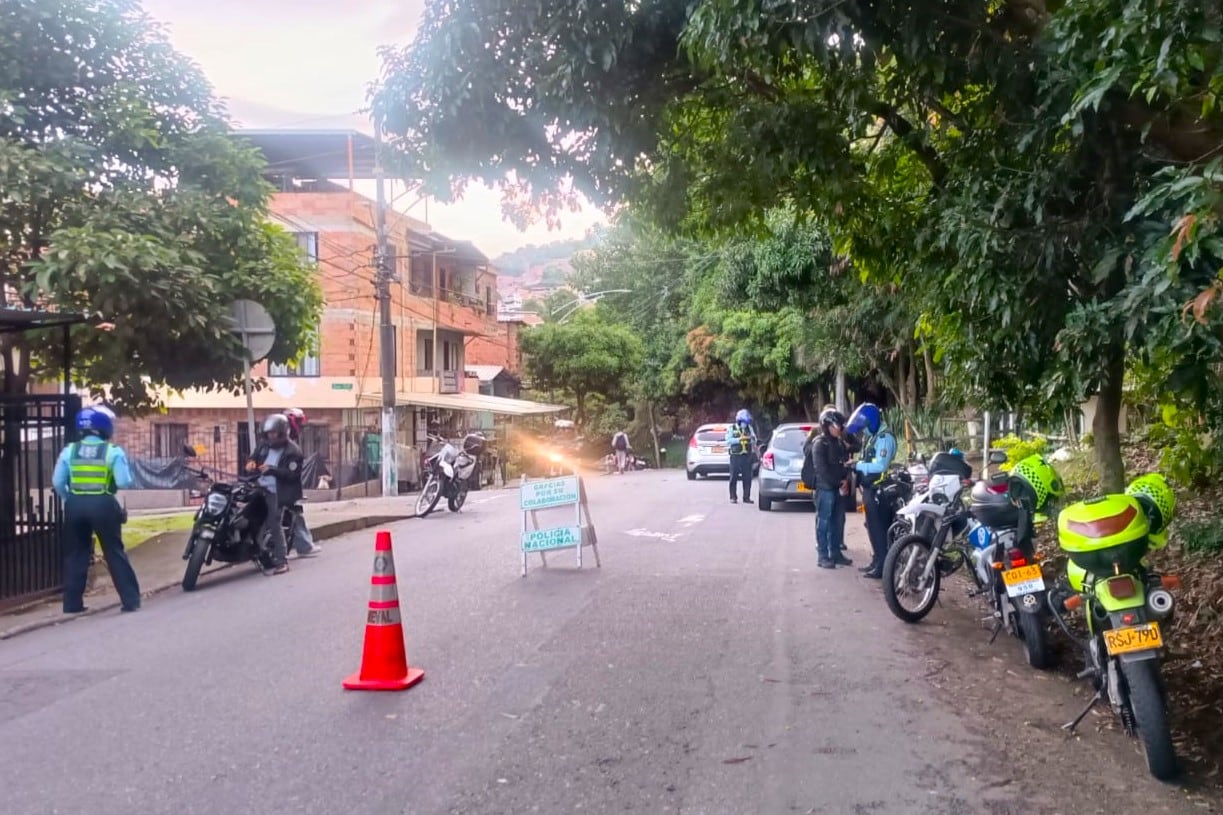 Controles de pico y placa en Medellín.