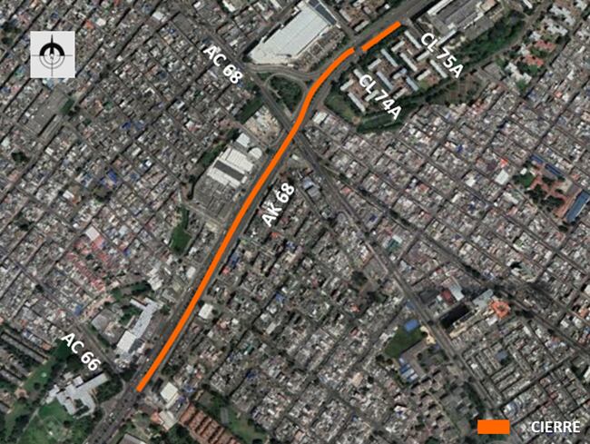 Cierre avenida 68