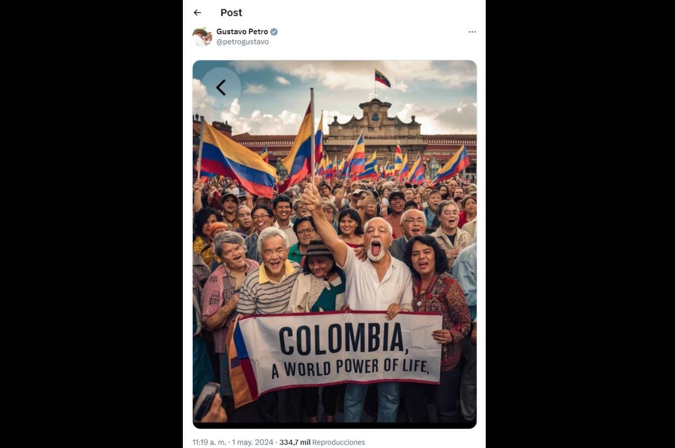 Gustavo Petro comparte fotos creadas con IA para convocar marchas en el día del trabajo y en redes le cuestionan.