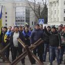 Manifestantes protestan en contra de la ocupación en Ucrania (Foto referencia)