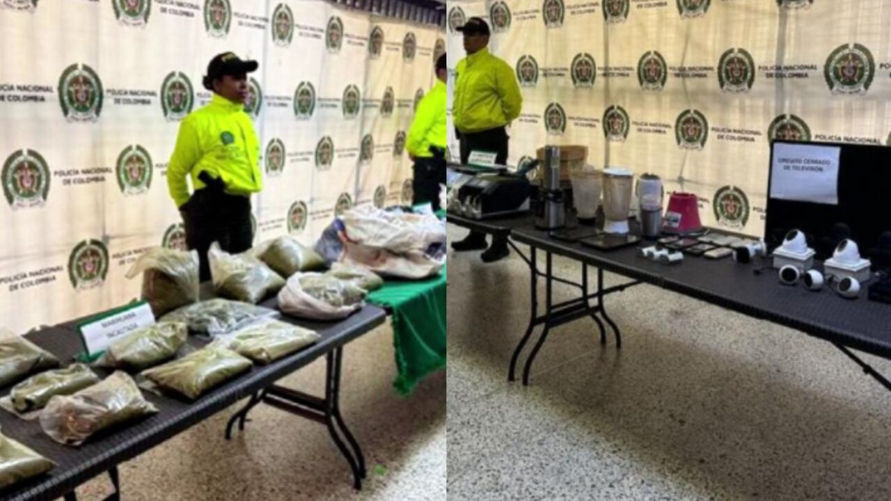 Material incautado a La Terraza en Medellín.