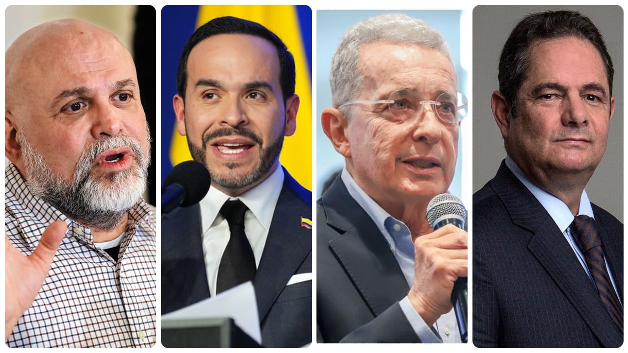Salvatore Mancuso, Abelardo De La Espriella, Álvaro Uribe y Germán Vargas Lleras.