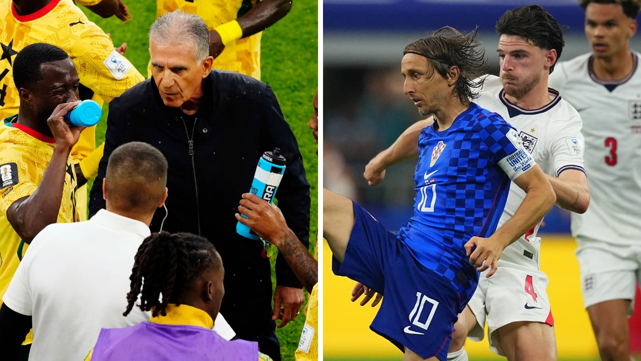 Grupo L del Mundial 2026: Carlos Queiroz, técnico de Ghana (izq.) juntos a sus dirigidos que vencieron a Panamá. A la derecha, el juego entre Croacia e Inglaterra.