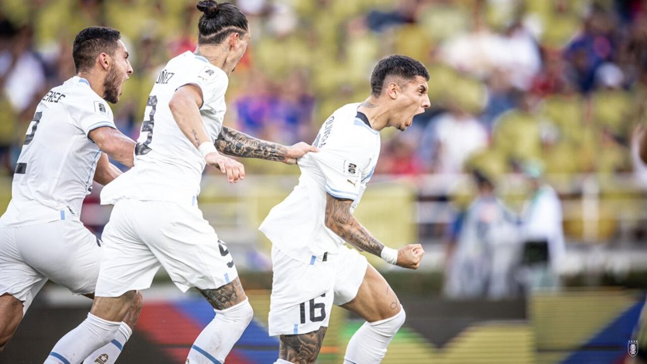 Mathías Olivera, autor del empate 1-1 contra Colombia