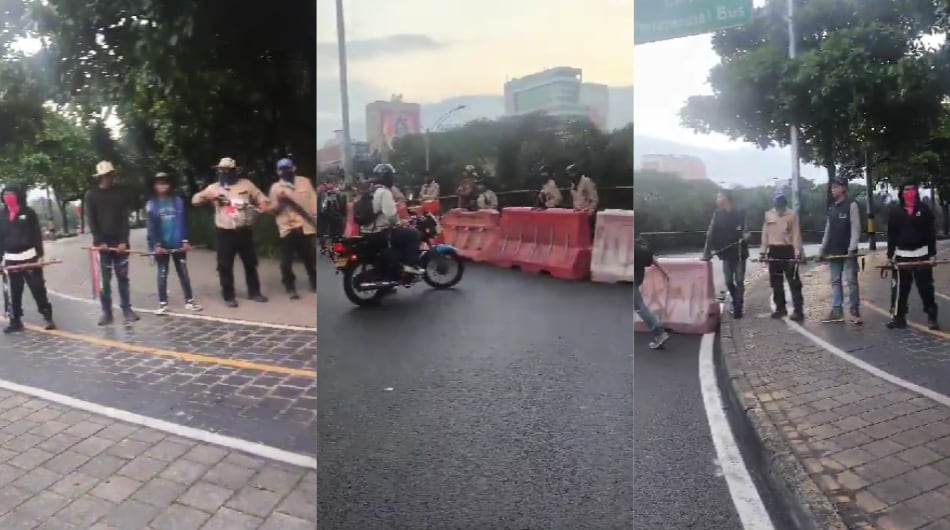 Manifestaciones de comunidades indígenas en Medellín este lunes, 16 de marzo.