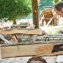 En Guédelon, un proyecto de arqueología experimental que lleva 25 años construyendo un castillo con técnicas exclusivas del siglo XIII, se ha pulido el saber y el respeto por la madera que le permitirá al techo de Notre Dame aguantar 800 años más.