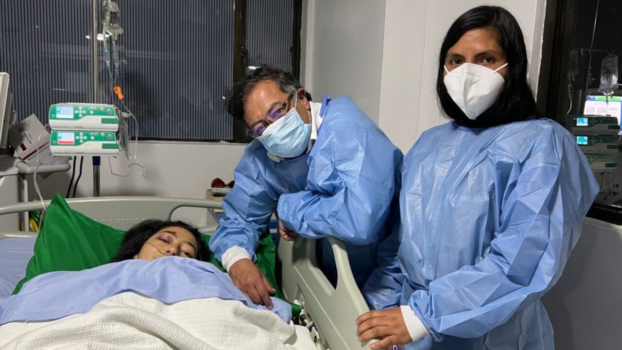 El presidente de la República, Gustavo Petro, visitó en el hospital a Laura Camila Pinzón, la joven que resultó herida en un accidente con la caravana presidencial.