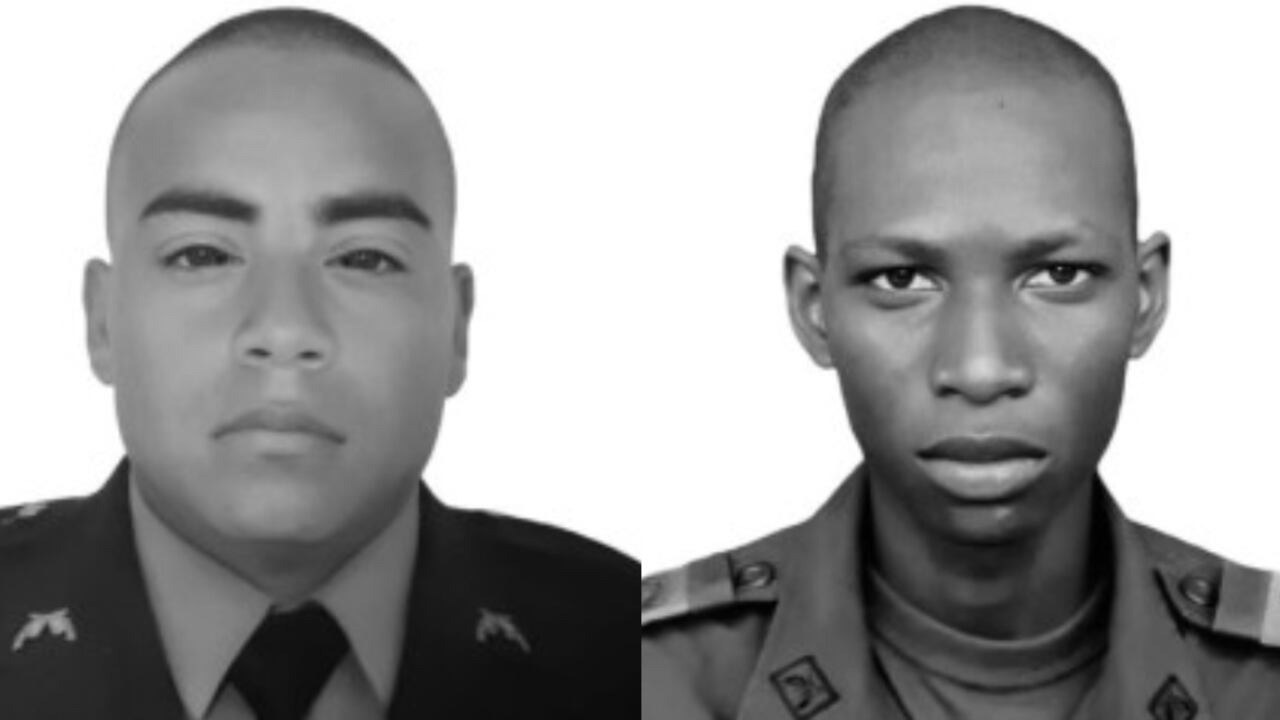 Los uniformados asesinados Héctor Fabio González Zambrano y Carlos Alberto Mosquera