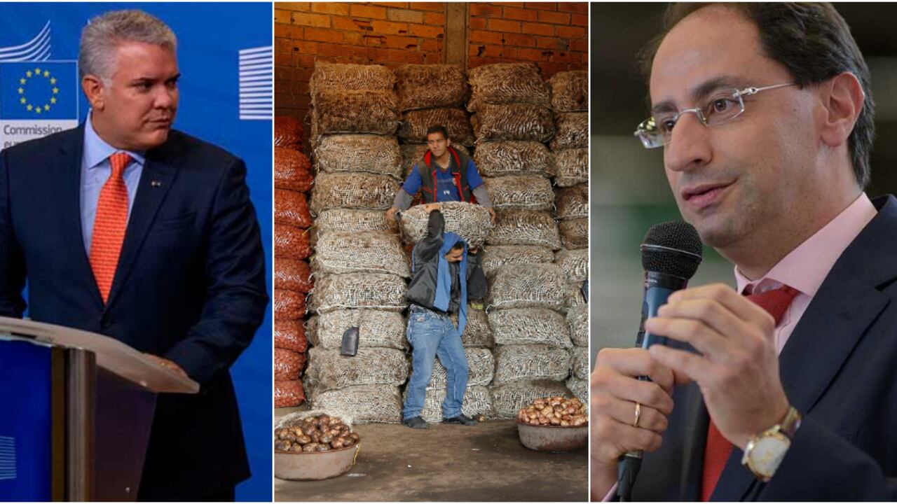 El presidente Iván Duque en Bélgica, ciudadanos en la central de Abastos de Bogotá y José Manuel Restrepo, ministro de Hacienda