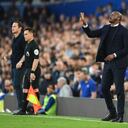 Patrick Vieira, DT de Crystal Palace reacciona durante el partido de la Premier League entre Everton y Crystal Palace en Goodison Park el 19 de mayo de 2022 en Liverpool, Inglaterra.
