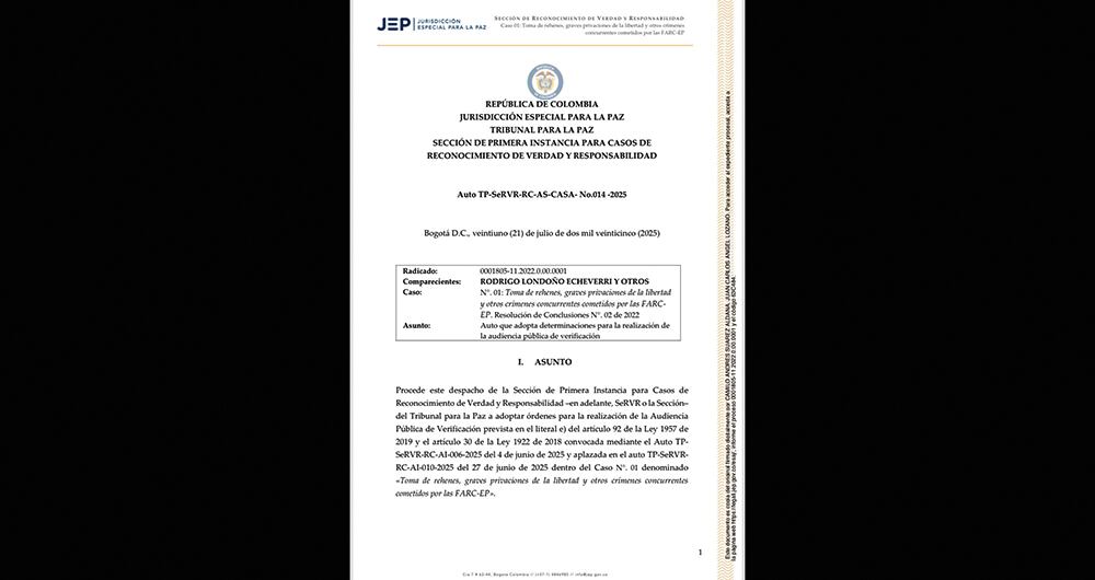 Documentos de la JEP donde se habla acerca de los secuestros cometidos por las Farc.