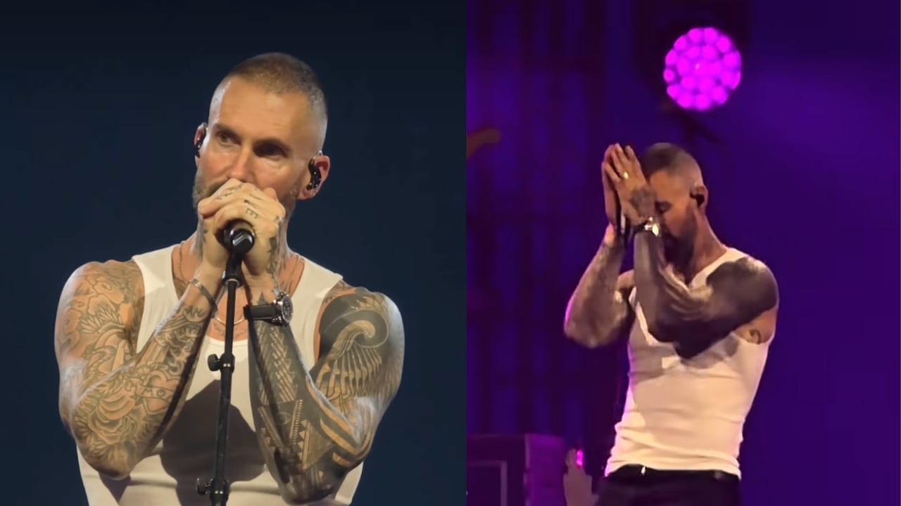 Adam Levine, vocalista de Maroon 5, envió mensaje durante su concierto en Bogotá por el terremoto del 10 de agosto.