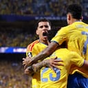 Gustavo Puerta y Luis Díaz celebrando con la Selección Colombia en el Mundial 2026