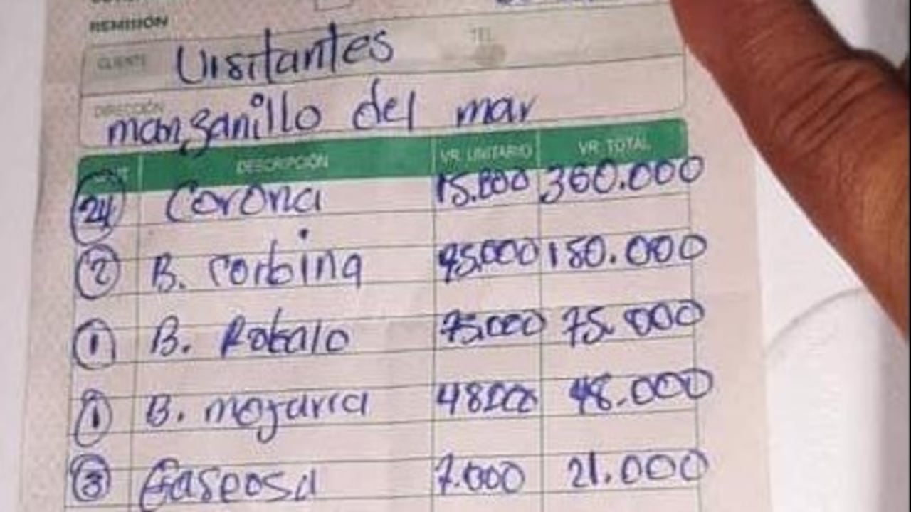 Esta es la factura del cobro hecho a turistas.