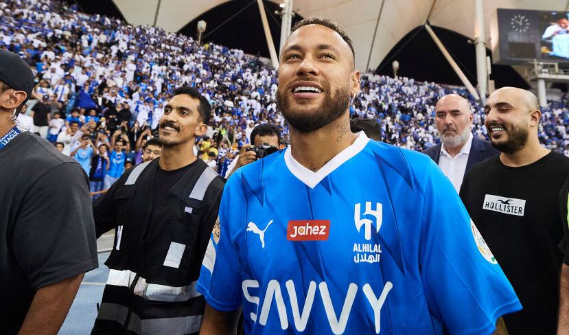 Neymar Jr en su presentación con Al-Hilal.