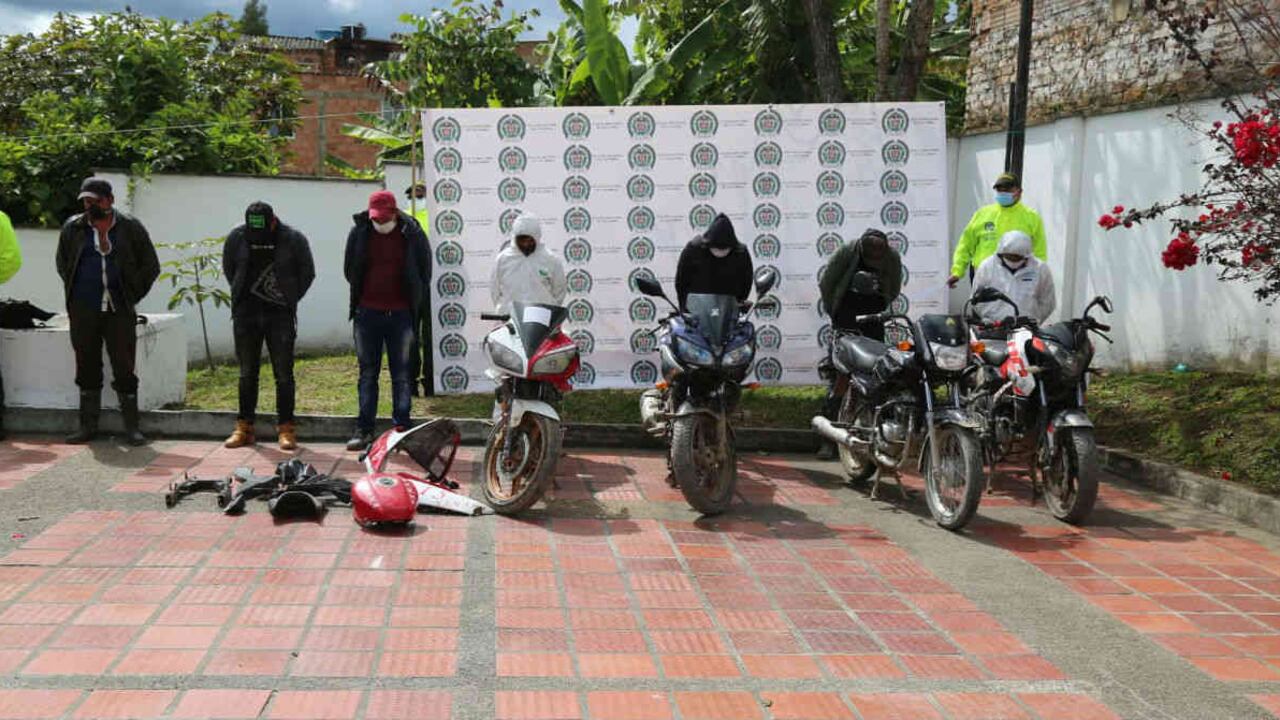 Cayó peligrosa banda en Boyacá que presuntamente se dedicaba al hurto de motos/Foto: cortesía de las autoridades