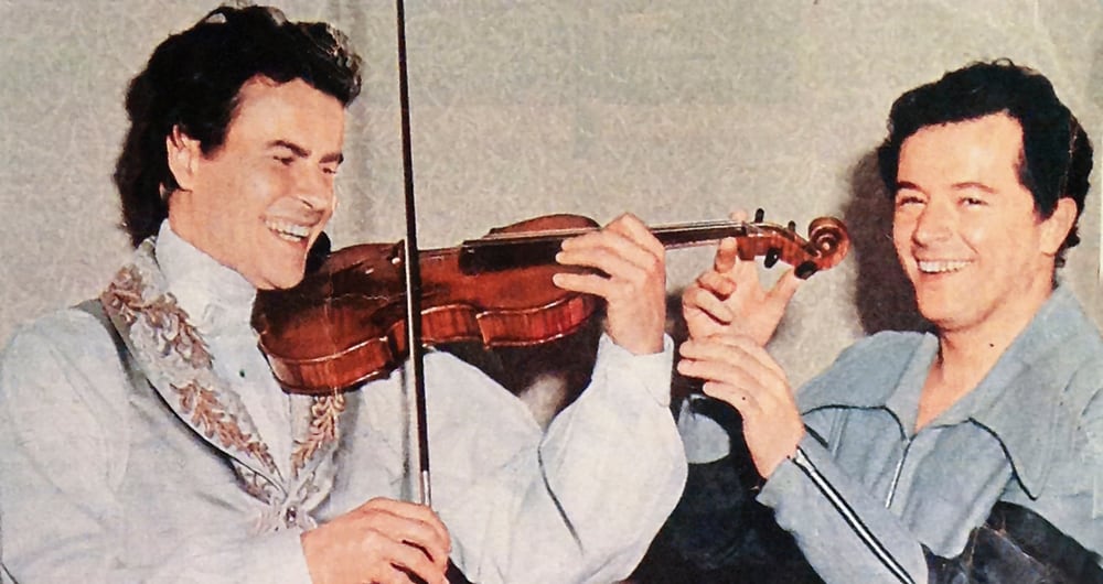 Durante la filmación de El gran vals. 