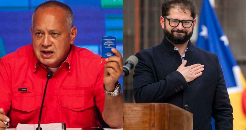 Diosdado Cabello y Gabriel Boric