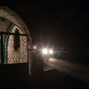 BOYACá, COLOMBIA - 03/06/2017: Una estatua de la Virgen de Chiquinquirá se encuentra a lo largo del camino hacia la zona minera de esmeraldas.