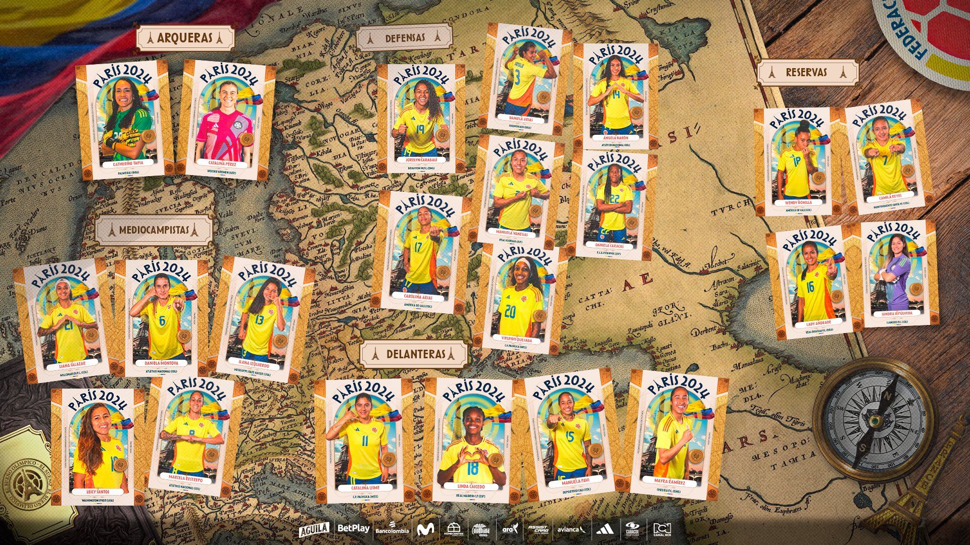 Convocadas de la Selección Colombia para los Juegos Olímpicos París 2024.