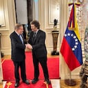 El presidente de Argentina, Javier Milei, se reunión con Edmundo González en la Casa Rosada.