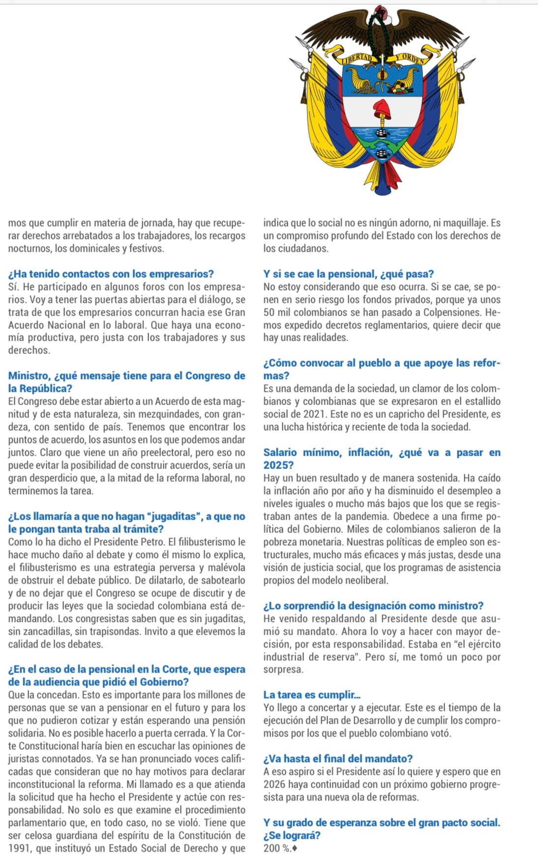 Entrevista periódico Vida, Antonio Sanguino ministro de Trabajo