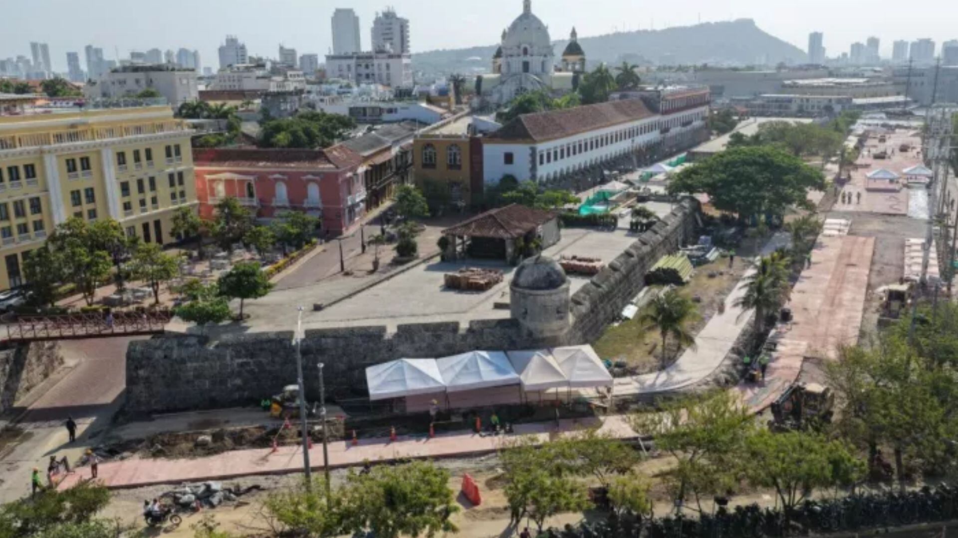 Parque de la Marina, una obra clave que mejora la movilidad y recupera el espacio público en el Centro Histórico de Cartagena.