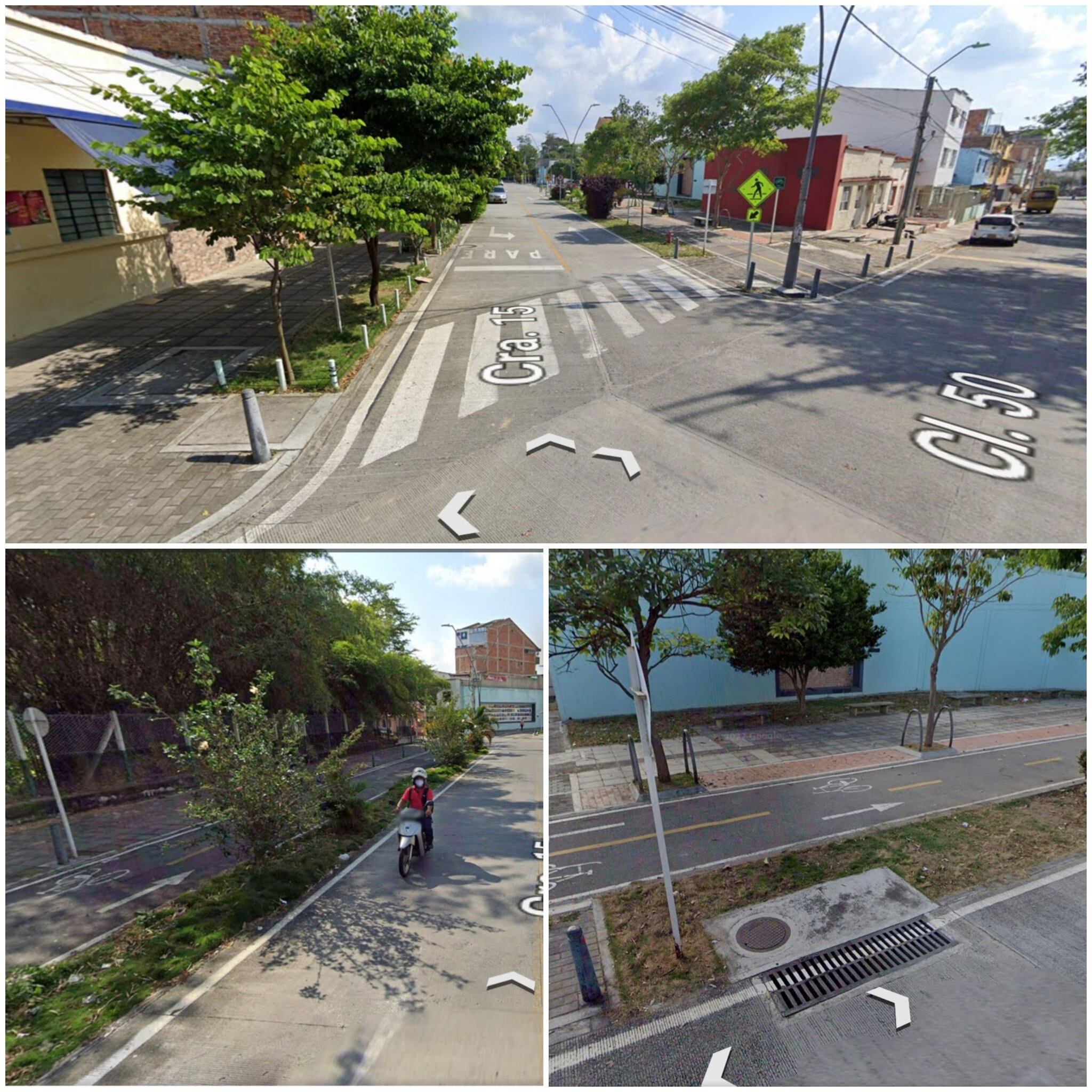 Sector intervenido de la ciclorruta.