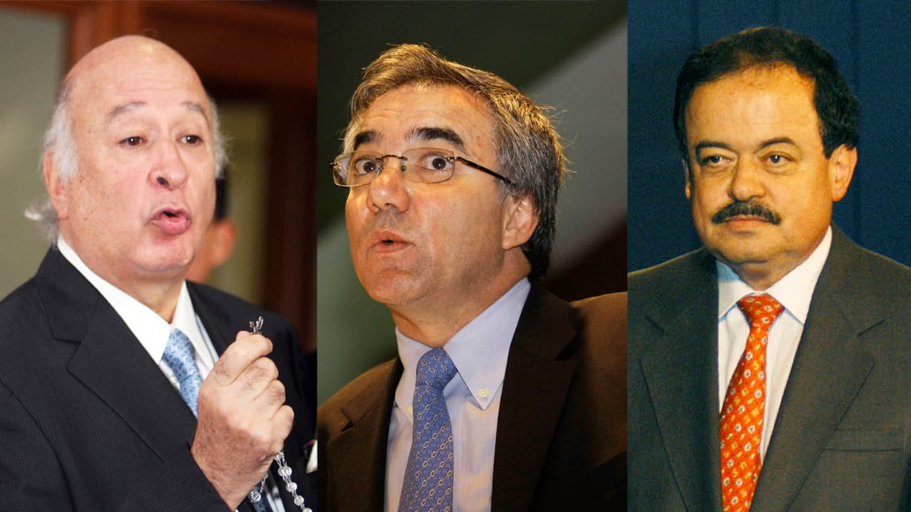 Los exministros de Protección Social, Diego Palacio, del Interior, Sabas Pretelt, y el exsecretario de la Presidencia Alberto Velásquez