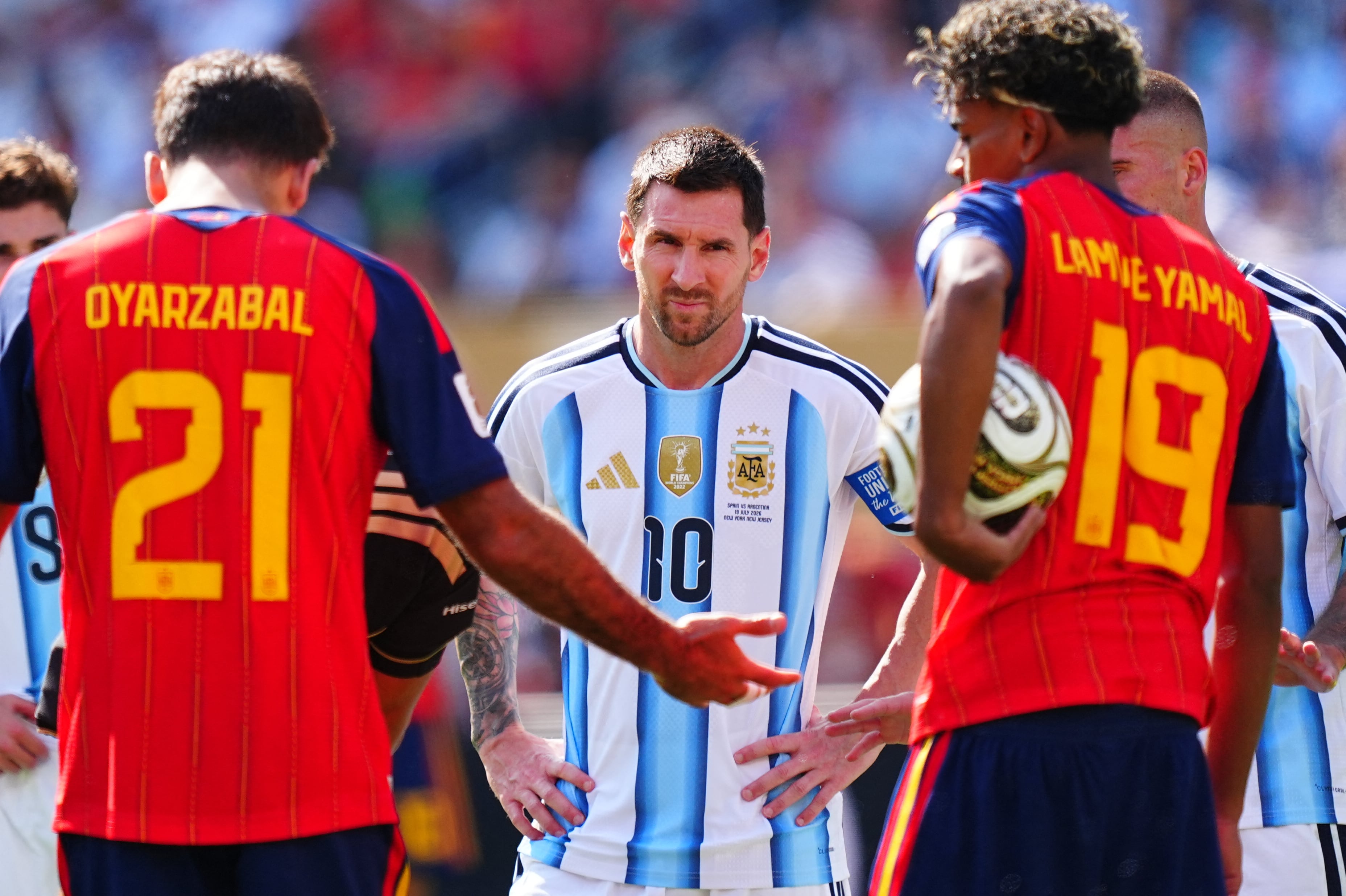EAST RUTHERFORD, NEW JERSEY - JULY 19: Lionel Messi of Argentina is seen during the FIFA World Cup 2026 Final match between Spain and Argentina at New York New Jersey Stadium in East Rutherford, New Jersey, USA on July 19, 2026. Evrim Aydin / Anadolu (Photo by Evrim Aydin / Anadolu via AFP)