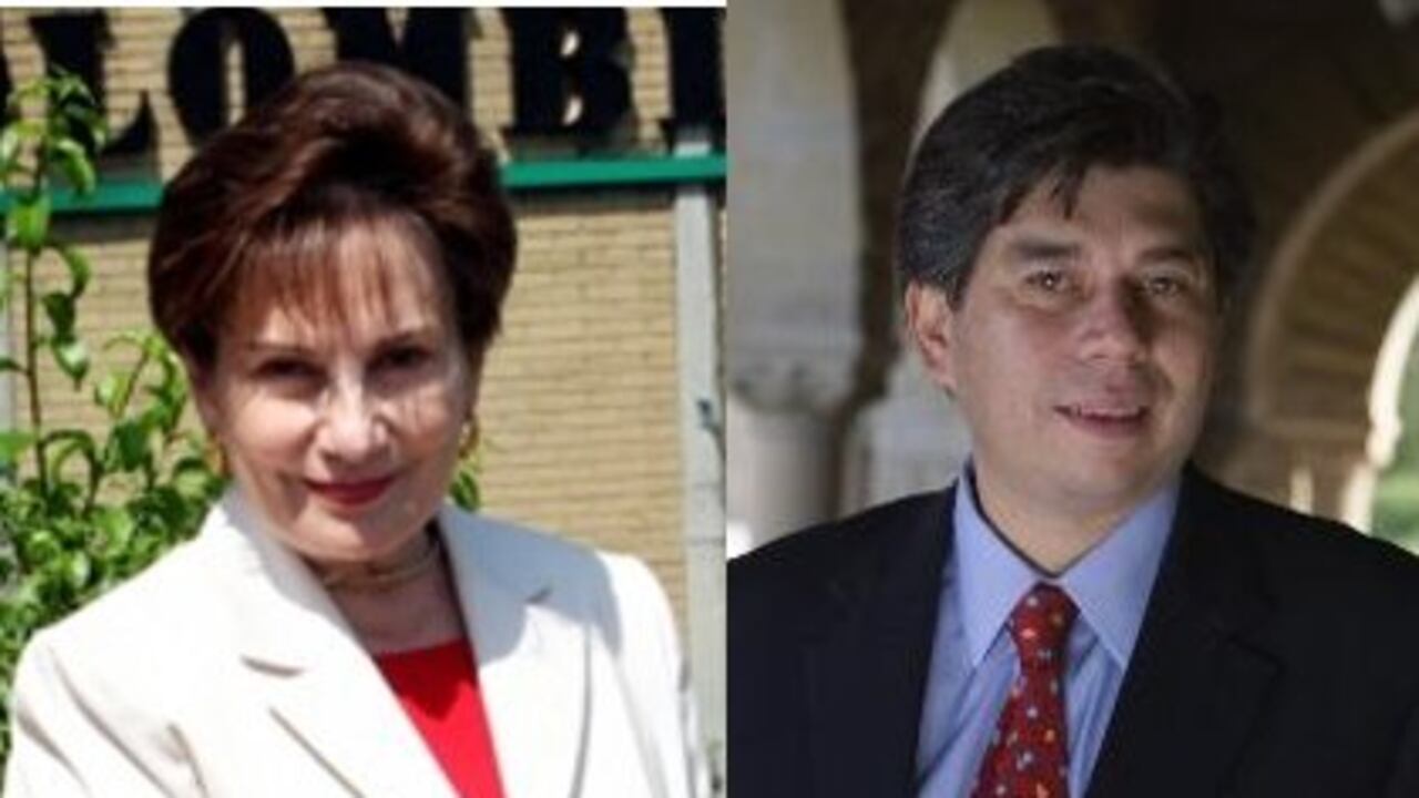 Ana Mercedes Gómez, directora de El Colombiano, y Daniel Coronell, director de Noticias Uno.